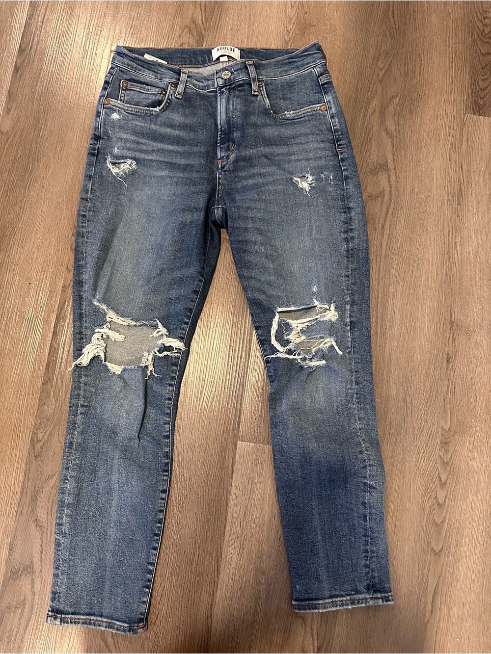 AGOLDE Women’s Distressed Blue skinny Jeans